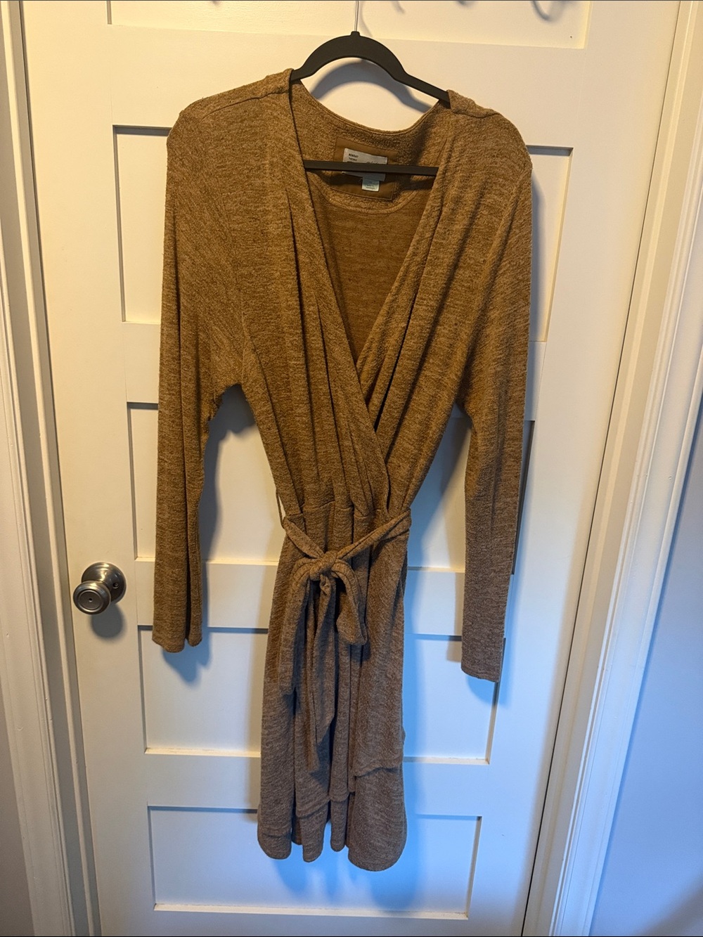 Anthropologie Saturday Sunday Cozy Women's Wrap Dress in Tan